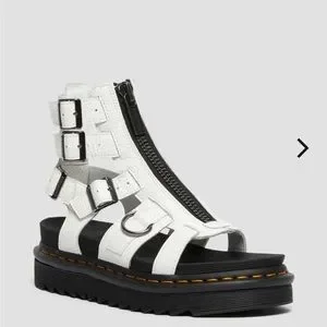 Martens Shoes Dr Martens Olson Zipped Leather Strap Sandal